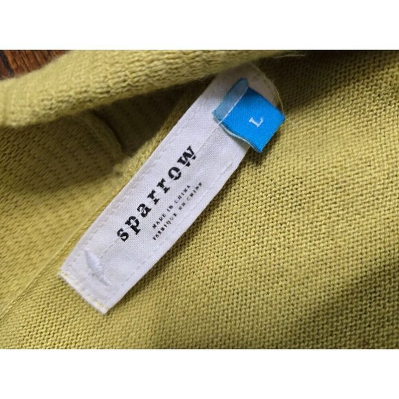 Anthropologie Sparrow Yellow Drapey Open Front Sweater Cotton Wool Angora - Picture 4 of 12